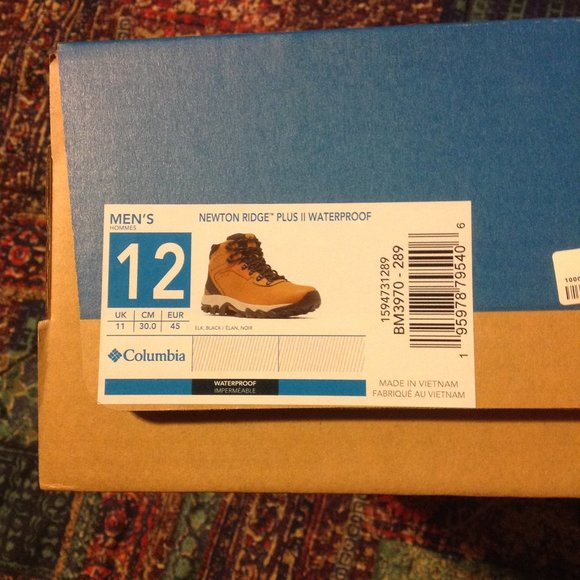 Columbia Men\'s Newton Ridge Plus II Brown & Black WP Boots - 12 - New in Box main image 9